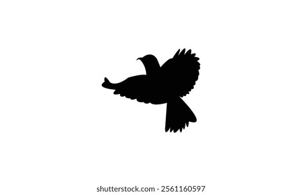 Flying Roller Bird Silhouette Design  And Vector Illustration. 