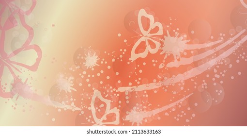 Flying Romance butterflies and flowers illustration