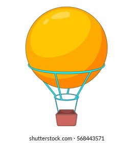 Flying round balloon icon. Cartoon illustration of flying round balloon vector icon for web