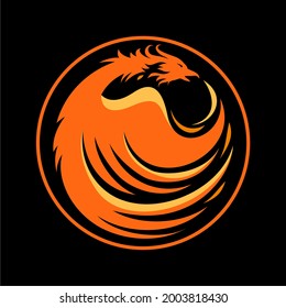 Flying Rounded Shaped Phoenix Bird Symbol Brand Identity Logo