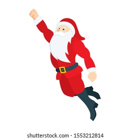 Flying Santa Claus character. Santa Claus vector illustration. Santa Claus character flying like a superhero.  