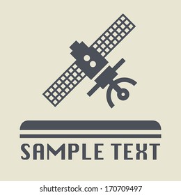 Flying satellite icon or sign, vector illustration