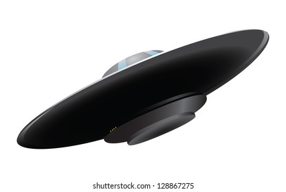 A flying saucer alien transport ship. Vector illustration.