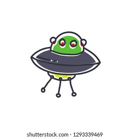 flying saucer doodle icon