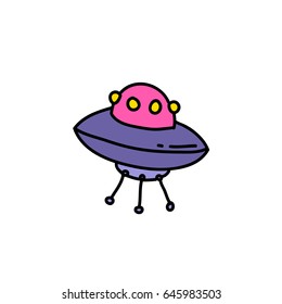 flying saucer doodle icon