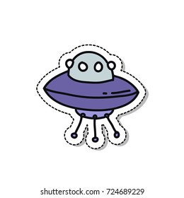 flying saucer doodle icon