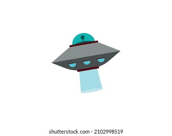 Flying saucer emoji ufo. Isolated Alien, Ufo Emoji, Emoticon, Vector Flat icon