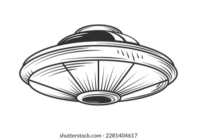 flying saucer extraterrestrial life icon isolated