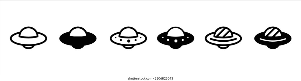Flying saucer icon. Flying saucer icon with different style. Flying saucer icon sign and symbol. Vector illustration	