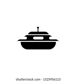 flying saucer icon in flat style isolated. Vector Symbol illustration.