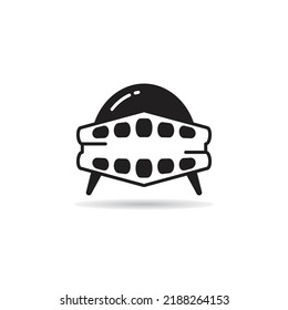 flying saucer icon on white background