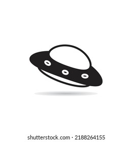 flying saucer icon on white background