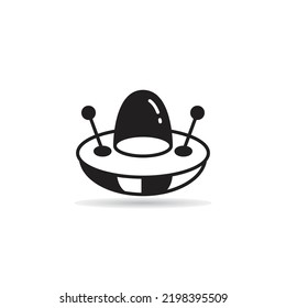 flying saucer icon on white background