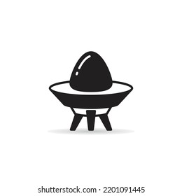flying saucer icon on white background