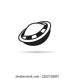 flying saucer icon on white background
