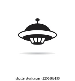 Flying Saucer Icon On White Background Stock Vector (Royalty Free ...