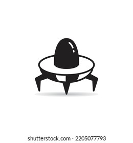 Flying Saucer Icon On White Background Stock Vector (Royalty Free ...