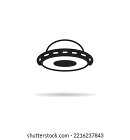 flying saucer icon on white background