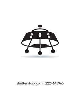 flying saucer icon on white background