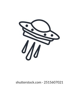 Flying saucer icon. vector.Editable stroke.linear style sign for use web design,logo.Symbol illustration.