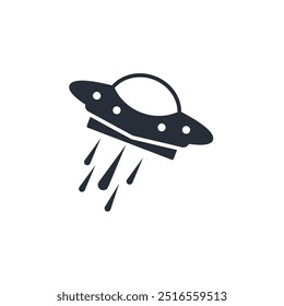 Flying saucer icon. vector.Editable stroke.linear style sign for use web design,logo.Symbol illustration.