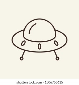 Flying saucer line icon. Space, alien, UFO. Space technology concept. Vector illustration can be used for topics like cosmonautics, modern technologies, science