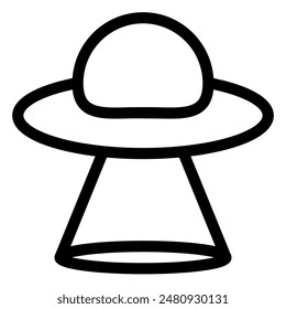 flying saucer line icon vector illustration isolated on white background