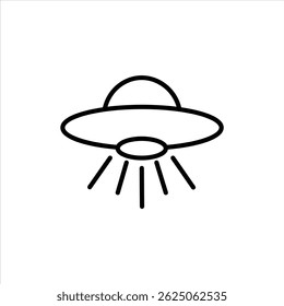 Image vectorielle d'icône en forme de soucoupe volante sur fond blanc.