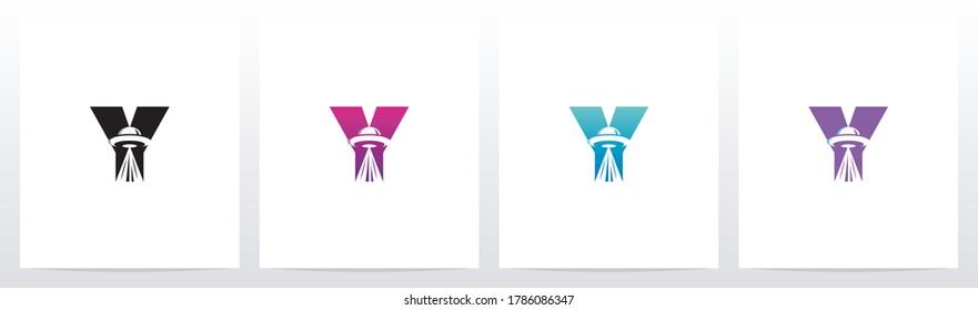 Flying Saucer On Letter Logo Design Y