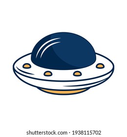 flying saucer on white background