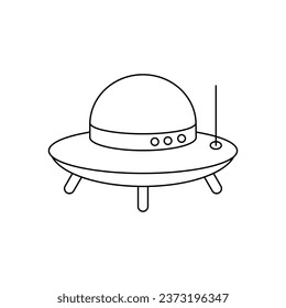 Flying saucer on white background