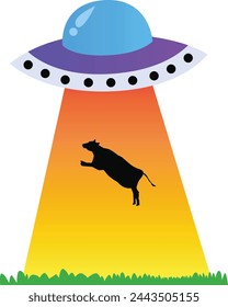 a flying saucer picks up a cow