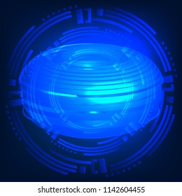 flying saucer, portal. Vector Graphics HUD