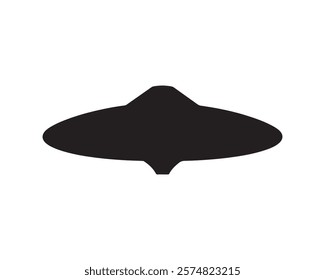 Flying saucer silhouette vector illustration icon type design