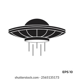 flying saucer ufo flat icon vector