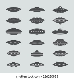 Flying saucer and UFO set