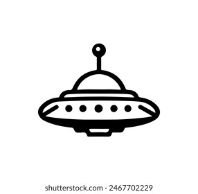 flying saucer UFO simple vector