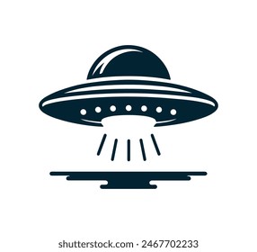 flying saucer UFO simple vector