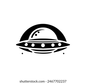 flying saucer UFO simple vector