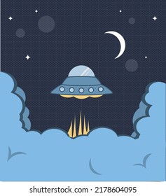 flying saucer ufo vector illustration