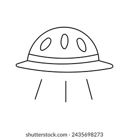 Flying saucer, UFO. Vector illustration, isolated on white background