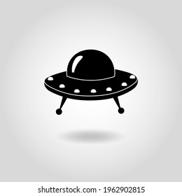 Flying Saucer. Unknown Flying Object. UFO Flying saucer vector icon.	