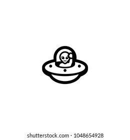 Flying saucer. Vector alien icon