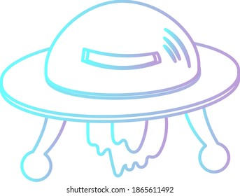 flying saucer vector icon in the liner style