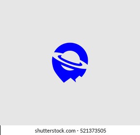 Flying saucer vector logo in a modern flat style