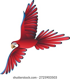 Fliegender Scharlach-Ara-Papagei, Vektorgrafik
