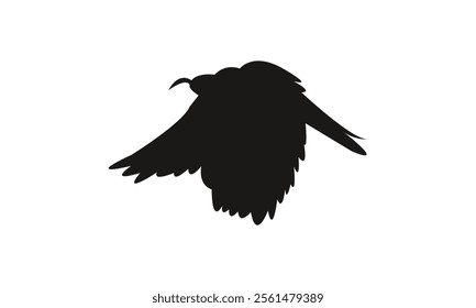 Flying Scimitarbill Bird Silhouette Design  And Vector Illustration. 