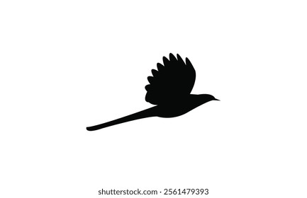 Flying Scimitarbill Bird Silhouette Design  And Vector Illustration. 