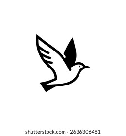 flying seagull bird minimalism logo vector illustration template design
