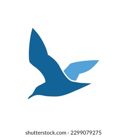flying seagull vector logo template